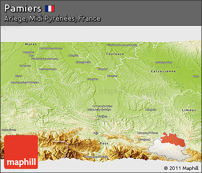 Physical 3D Map of Pamiers