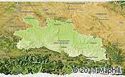 Physical 3D Map of Pamiers, satellite outside