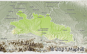 Physical 3D Map of Pamiers, semi-desaturated
