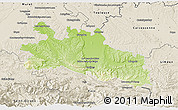Physical 3D Map of Pamiers, shaded relief outside