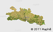 Satellite 3D Map of Pamiers, single color outside