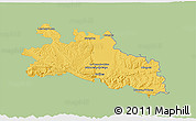 Savanna Style 3D Map of Pamiers, single color outside