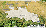 Shaded Relief 3D Map of Pamiers, satellite outside