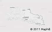 Silver Style 3D Map of Pamiers, single color outside