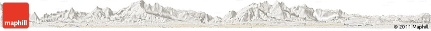 Shaded Relief Horizon Map of Pamiers, lighten