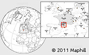 Blank Location Map of Pamiers, highlighted country, highlighted grandparent region, within the entire country