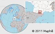 Gray Location Map of Pamiers, highlighted country, highlighted parent region
