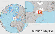 Gray Location Map of Pamiers, highlighted grandparent region