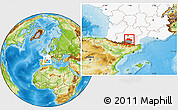 Physical Location Map of Pamiers, highlighted country, highlighted parent region