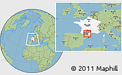 Savanna Style Location Map of Pamiers, highlighted country, highlighted grandparent region, within the entire country