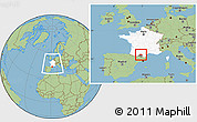 Savanna Style Location Map of Pamiers, highlighted country, highlighted parent region, within the entire country