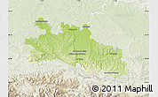 Physical Map of Pamiers, lighten