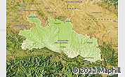 Physical Map of Pamiers, satellite outside