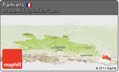 Physical Panoramic Map of Pamiers, lighten