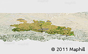 Satellite Panoramic Map of Pamiers, lighten