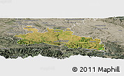 Satellite Panoramic Map of Pamiers, semi-desaturated