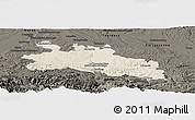 Shaded Relief Panoramic Map of Pamiers, darken