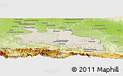 Shaded Relief Panoramic Map of Pamiers, physical outside