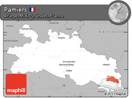 Gray Simple Map of Pamiers