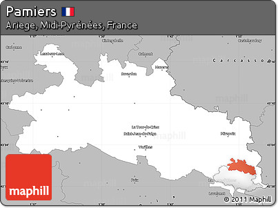 Gray Simple Map of Pamiers