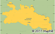 Savanna Style Simple Map of Pamiers, single color outside