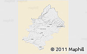 Classic Style 3D Map of Rodez, single color outside