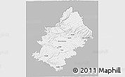 Gray 3D Map of Rodez, single color outside