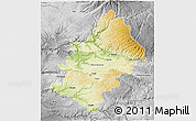 Physical 3D Map of Rodez, desaturated