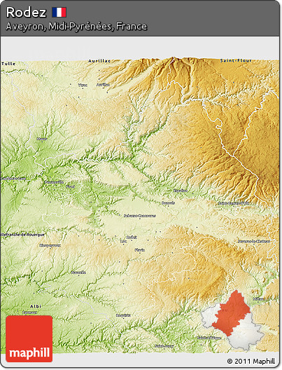 Physical 3D Map of Rodez