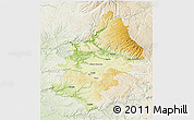Physical 3D Map of Rodez, lighten