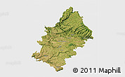 Satellite 3D Map of Rodez, single color outside