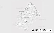 Silver Style 3D Map of Rodez, single color outside
