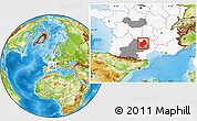 Physical Location Map of Rodez, highlighted country, highlighted grandparent region