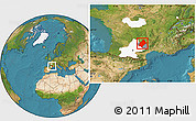 Satellite Location Map of Rodez, highlighted parent region, highlighted grandparent region