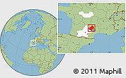 Savanna Style Location Map of Rodez, highlighted parent region, highlighted grandparent region