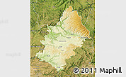 Physical Map of Rodez, satellite outside