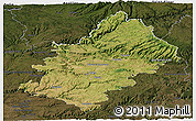 Satellite Panoramic Map of Rodez, darken