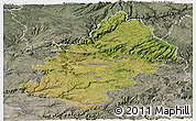 Satellite Panoramic Map of Rodez, semi-desaturated