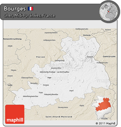 Classic Style 3D Map of Bourges