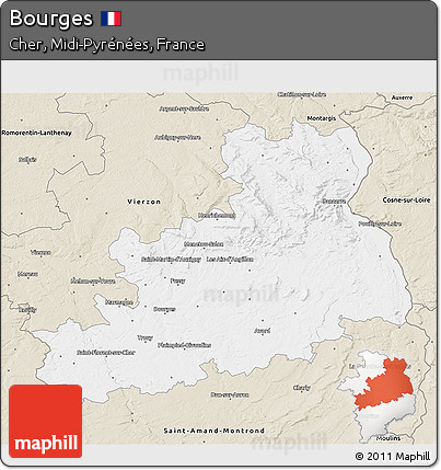 Classic Style 3D Map of Bourges