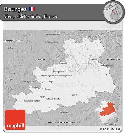 Gray 3D Map of Bourges