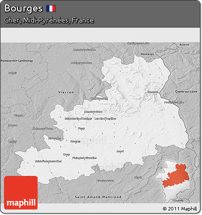 Gray 3D Map of Bourges