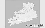 Gray 3D Map of Bourges, single color outside