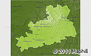 Physical 3D Map of Bourges, darken