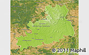 Physical 3D Map of Bourges, satellite outside