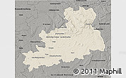 Shaded Relief 3D Map of Bourges, darken, semi-desaturated