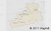 Shaded Relief 3D Map of Bourges, lighten, desaturated