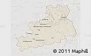 Shaded Relief 3D Map of Bourges, lighten, semi-desaturated