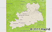 Shaded Relief 3D Map of Bourges, physical outside