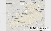 Shaded Relief 3D Map of Bourges, semi-desaturated